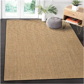 Natürlicher Sisal-Teppich, grob, strukturiert, handgefertigt, Jute-Läufer, Katzenkratzmatte, Tatami, Balkon, Leinen, Bodenteppich mit rutschfester Unterseite, Beige (140 x 180 cm)
