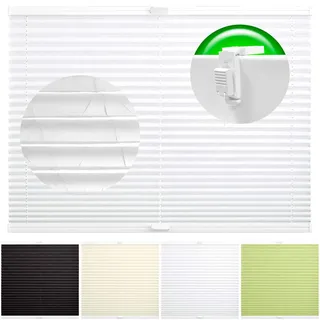 Horivert Plissee Pliseerollo mit Klemmträger Ohne Bohren Crush Stoff Fensterrollo Klemmfix Faltrollo Jalousie Sonnenschutz Blickdicht 90x210 cm