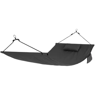 Hängematte Enif aus Aluminium und Polyester, modern, dunkelgrau, outdoor geeignet, 230x125 cm