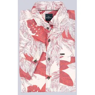 engbers Herren Kurzarm-Hemd gemustert Rot regular Haifisch - 3XL