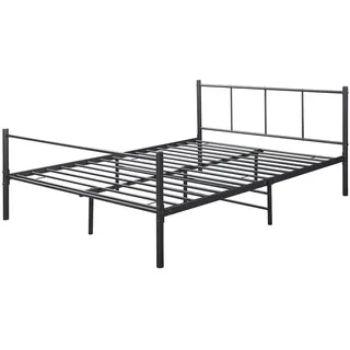 [en.casa] Metallbett, Schwarz Metall, 140x200 cm