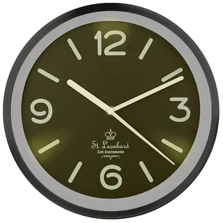 Edelstahl-Funk-Wanduhr, Zifferblatt-Beleuchtung & Lichtsensor, schwarz