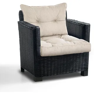 Best Wool Lounge Kissen für Rattan Gartenmöbel Set - Loungekissen für Stuhl - Hochwertiges Polypropylen - Inkl. Sitzkissen 70x70 + Rückenlehne 70x40