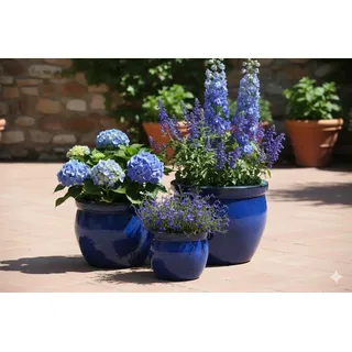 GartenGees Pflanzkübel,Pflanzgefäß,Blumentopf,strahlendes blau,frostfest!3 Größen wählbar (20 cm)