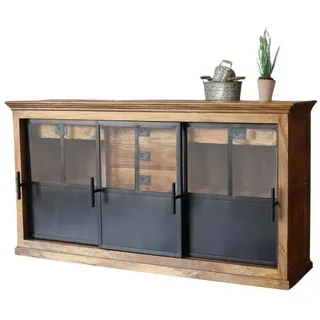 baario Sideboard Sideboard HOXT Industrial Design, 180cm breit massiv Mangoholz & Eisen Anrichte braun