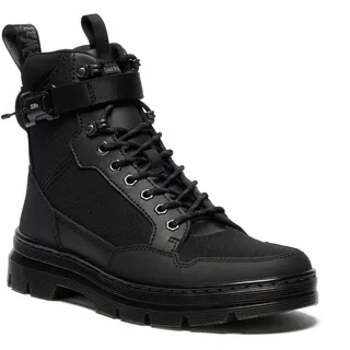 Schnürboots DR. MARTENS "Comstech", Herren, Gr. 47, schwarz, Leder, Polyester, Schuhe Schnürboots, Blockabsatz, Workerboots mit Logoschriftzug