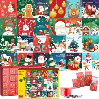 LuxusKollektion Adventskalender Adventskalender 2024 Puzzle Weihnachtspuzzle 1008 Teile 24 Boxen