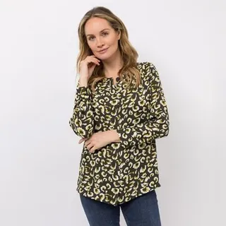 EVA LUTZ Bluse Lina Rundhalsausschnitt verdeckte Knopfleiste leger weit