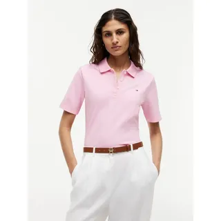 Tommy Hilfiger Poloshirt 1985 REG PIQUE POLO mit Logo-Stickerei, Seitenschlitze, Regular Fit rosa S (36/38)