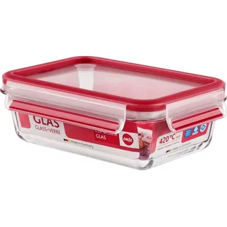 Emsa Frischhaltedose Glas rechteckig rot 6,8 cm 0,7 l
