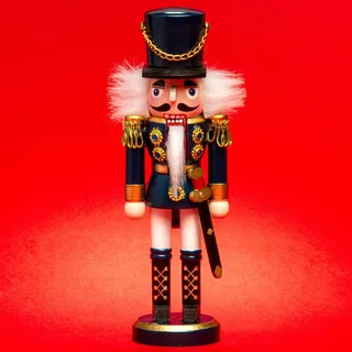 SIKORA NK-I Deko Nussknacker Figur aus Holz Verschiedene Motive 3 Größen, Größe:Höhe ca. 20 cm, Farbe/Modell:Soldat blau Weiss