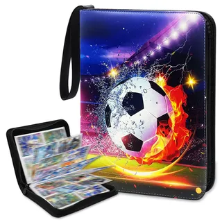 Sammelkarten Album,Sammelalbum Fußball Karten,Fussball Karten Sammelalbum,Fußball Sammelalbu Album,Sammelalbu-m Karte-n,50 Seiten 400 Kart-en,Kompatibel mit Allen Arten von Kart-en (B)