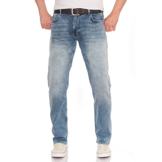 Miracle of Denim Straight-Jeans M.O.D Thomas Comfort Rabick Blue blau