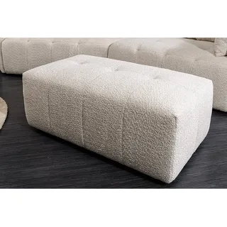 riess-ambiente Fußhocker ROYAL 120cm champagner beige - Bouclé, Federkern, Ziersteppung (Einzelartikel, 1 St), gepolsterter Sitzhocker - ideal für Ankleide, Garderobe & Wohnzimmer beige