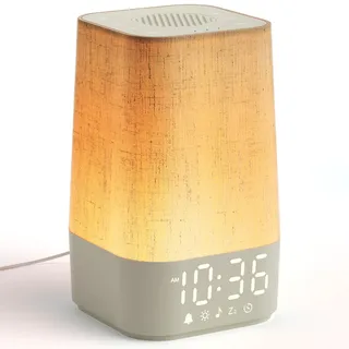LIORQUE Tageslichtwecker Lichtwecker Wecker mit Licht Sonnenaufgang | Wake Up Light Dimmbares Nachtlicht mit 20 Naturgeräuschen und 10 Weißrausch Lichtwecker Einschlafshilfe