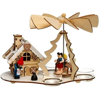 SIKORA P30 2-in-1 Holz Teelicht Weihnachtspyramide mit Räucherhaus