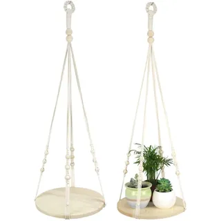 Makramee Blumenampel Baumwollseil Hängeampel Blumentopf Robust Makramee Pflanzenaufhänger Boho Handgewebt hängepflanze Aufhänger Außen Innen Wandbehang für Decke Balkon Gartendekor Wanddekoration