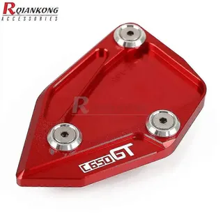 C650 Gt Motorrad Seitenständer Vergrößerung Kickstand Pad Platte Für Bmw C650gt 2012 2013 2014 2015 2016 2017 2018 2019 2020 2022 2022 – Rot