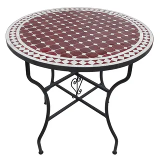 Bistro Tisch Balkontisch Mosaik Gartentisch Rund Indoor Outdoor Table Ø 80 cm
