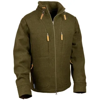 Steinkauz Herren Kragenhuber Lodenfleecejacke - L - moosgrün