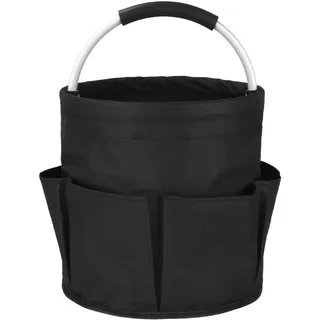 Vuxava Reinigungstasche Putzmittel Organizer, Organizer Universal-Reinigungs-Caddy, Aufbewahrungskorb Mit Griff, Werkzeugkorb Tasche mit 6 Außentaschen für Indoor Use, Garden, Bathroom,Schwarz