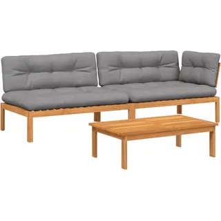 Maison Exclusive - 3-tlg. Garten-sofagarnitur Aus Paletten Mit Ki
