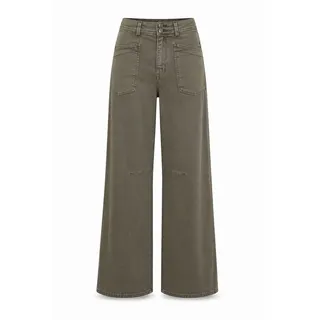 Freeman T. Porter Weite Jeans Gaby Lynx Damen Jeans - Workwear Wide Leg High Waist grün 28