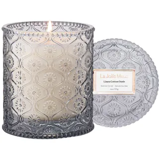 LA JOLIE MUSE Duftkerze, Duftkerzen für Zuhause, Duftkerze mit Leinenaroma, 6 oz, 40 Stunden Brenndauer, Kerzengeschenke für Frauen & Männer