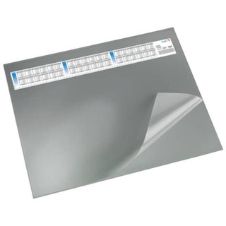 Läufer Schreibunterlage DURELLA DS - mit Vollsichtauflage, Kalender, 65 x 52 cm, grau