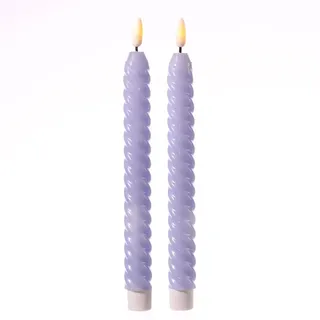 MARELIDA LED Stabkerzen Twist 25 cm flieder 2 St.