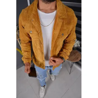 Megaman Jeans HJ-5549 Cordjacke Herren Jacke Übergangsjacke Cord Hemdjacke Übergangsjacke Senfgelb L
