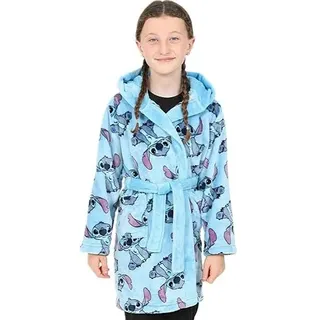Disney Lilo and Stitch Bademantel für Mädchen, Fleece, mit Kapuze, Blau, blau, 11-12 Jahre - 11-12 Jahre