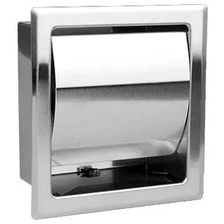 Toilettenpapierhalter Edelstahl Hochglanz unterputz zum Einbau, Single Einbautoilettenpapierhalter AGUTE “Brillant-S”