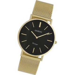 OOZOO Quarzuhr Oozoo Edelstahl Damenuhr C9914A Analog, Damenuhr Edelstahlarmband gold, rundes Gehäuse, mittel (ca. 36mm) goldfarben
