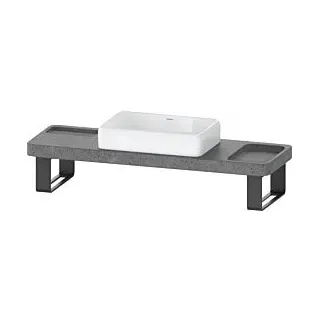 Duravit Qatego Waschtisch-Konsolen-Set D4800900 140x45x90cm, mit Konsole, Konsolenträger, Lavica poliert