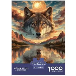 Einsamer Wolf 1000 Teile Puzzle Premium Quality Erwachsene Kinder Home Dekoration Impossible 38x26cm/1000pcs