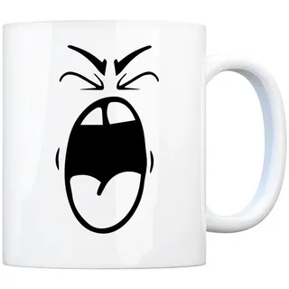 speecheese Tasse Tassengesichter Kaffeebecher mit schreiendes Gesicht Motiv Tasse