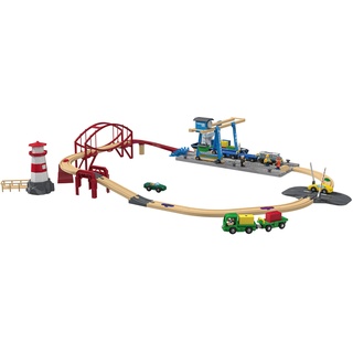 Playtive Containerhafen Eisenbahn-Set, aus Echtholz