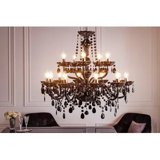 riess-ambiente Kronleuchter BLACK CRYSTAL XL 80cm schwarz, ohne Leuchtmittel, Hängelampe · Wohnzimmer · Acryl · Schlafzimmer · Barock Design schwarz