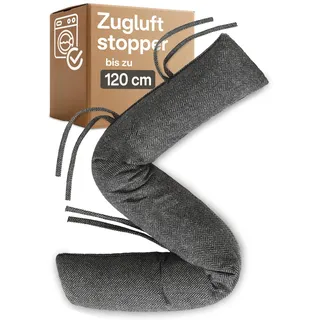 Praknu Zugluftstopper für Türen & Fenster 120 cm – Türdichtung unten lang | Hält Zugluft draußen & spart Heizkosten, extra lang & schwer, waschbarer Stoff, auch für die Terrassentür, energiesparend