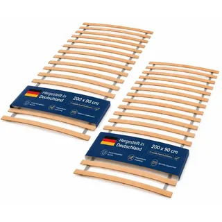 2x BURI Home Rollrost 90x200 cm – Lattenrost Holz Rollrost Bettrost mit 17 Federleisten aus Birkenholz, Bettrost für alle Matratzen, Roll-Latten...