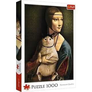 Trefl Puzzle Lady mit Katze (Puzzle), 1000 Puzzleteile