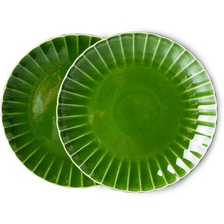 HKliving - Emeralds Teller, Ø 27 cm, grün (2er-Set)