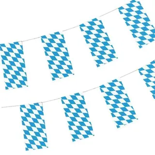 Papstar 5 X Flaggenkette, Papier 10 m "Bayrisch Blau" schwer entflammbar