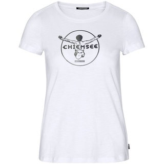 CHIEMSEE Damen T-Shirt - Taormina, Shirt, Baumwolle, Rundhals, Logo, kurz, einfarbig Weiß S