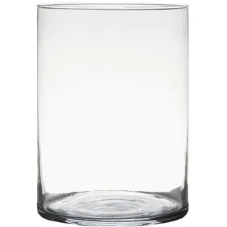 Hakbijl Glass Tischvase Transparente Zylinder Glasvase H25 D18 Deko Vase (1 St) weiß