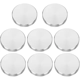 QUARKZMAN 8 Stück Runde Aluminiumscheiben M10 Gewinde Aluminium Silber | 40mm Durchmesser, Kreisscheiben Glas Adapter, Für Glas Tisch Möbel Kaffeetische