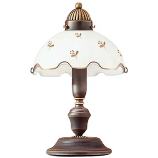 Kolarz 731.73.160 - Tischlampe NONNA 1xE27/75W/230V mit Blumen, Roségold - Kupfer/Bronze/Furnier