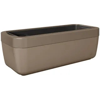 Emsa myBOX Blumenkasten 50 cm, braun/braun, Maße ca. L 500mm x B 224mm x T 188mm Pflanzkasten incl. Rahmen