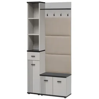 GARDEROBEN-SET Kaschmir, schwarz 3-teilig 90 cm, Flurgarderobe in modernem Desgin